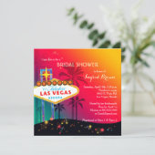 Glitzy Las Vegas Bridal Shower Invitation (Standing Front)