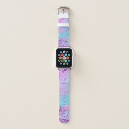 Glitzy Marble  Girly Glam Pink Blue Purple Ombre Apple Watch Band