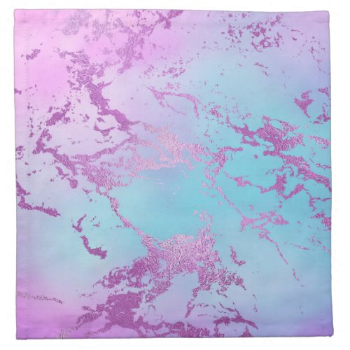 Glitzy Marble  Girly Glam Pink Blue Purple Ombre Cloth Napkin