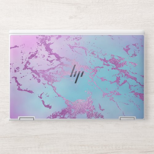 Glitzy Marble  Girly Glam Pink Blue Purple Ombre HP Laptop Skin