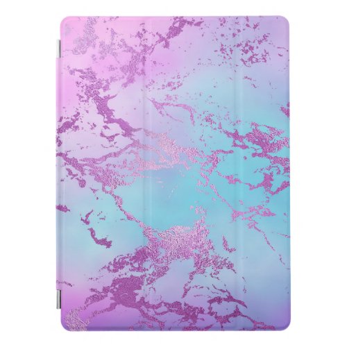 Glitzy Marble  Girly Glam Pink Blue Purple Ombre iPad Pro Cover