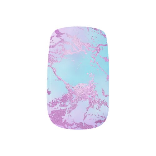 Glitzy Marble  Girly Glam Pink Blue Purple Ombre Minx Nail Art