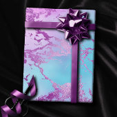 Glitzy Marble | Girly Glam Pink Blue Purple Ombre Wrapping Paper