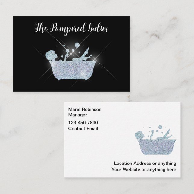 Glitzy Med Spa Beauty Business Cards (Front/Back)