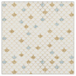 Glitzy Mermaid Blue Gold Sparkle Glitter Fabric