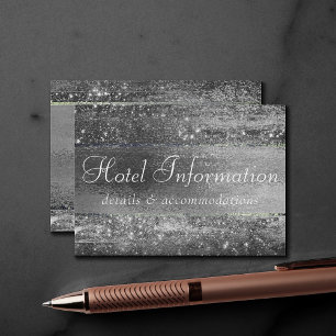 Glitzy Minimalism Silver Shine Hotel Information Enclosure Card