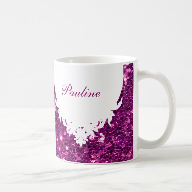Glitzy Monogram Coffee Mug (Right)