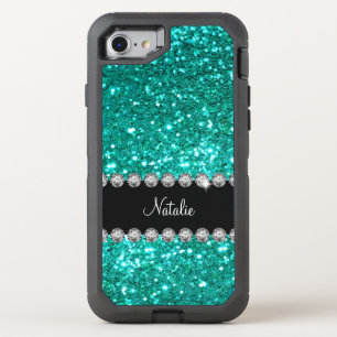 Glitzy Monogram Faux Glitter OtterBox Defender iPhone SE/8/7 Case