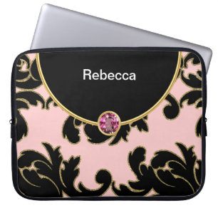 Glitzy Monogram Laptop Sleeve