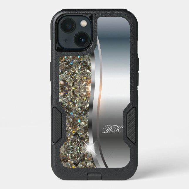 Glitzy Monogram Smartphone Case (Back)