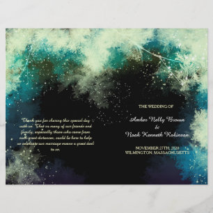 Glitzy Mystic Forest Indie Wedding BiFold Programs