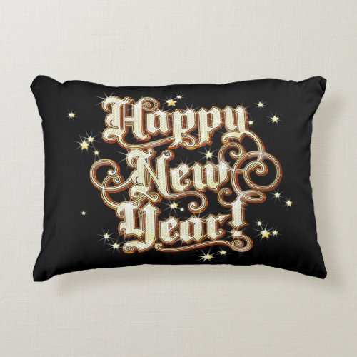 Glitzy New Year Accent Pillow