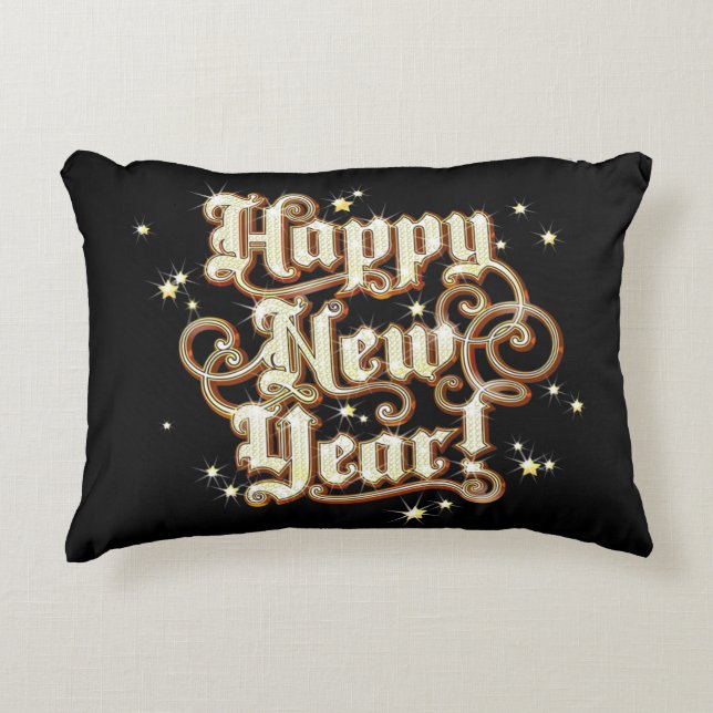 Glitzy New Year Accent Pillow (Front)
