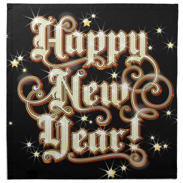 Glitzy New Year Napkin (Front)