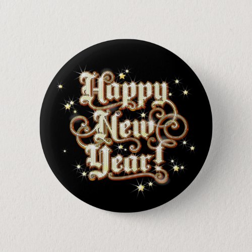 Glitzy New Year Pinback Button