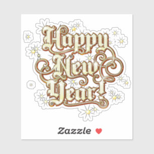 Glitzy New Year Sticker