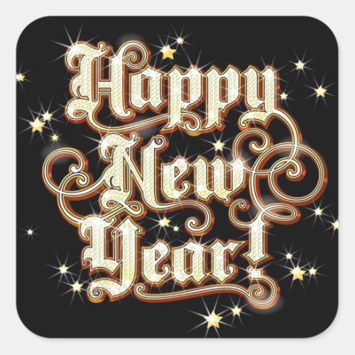 Glitzy New Year Sticker