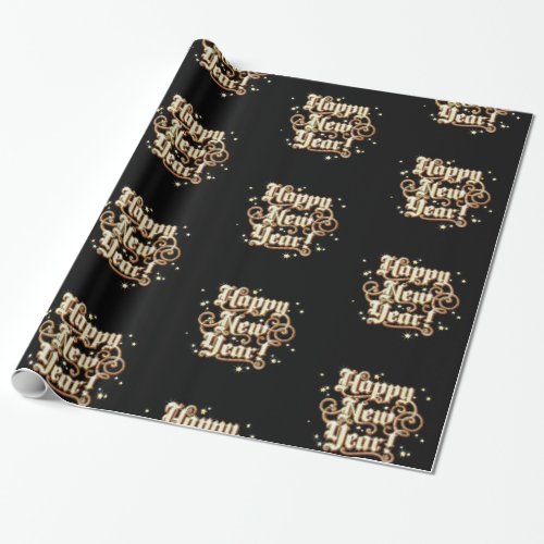 Glitzy New Year Wrapping Paper