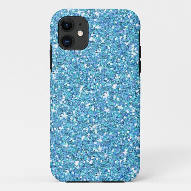 Glitzy Ocean Blue Glitter Case-Mate iPhone Case (Back)