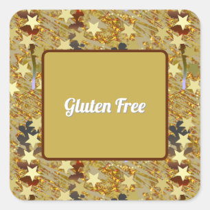 Glitzy Party Special Food Gluten Free Square Sticker