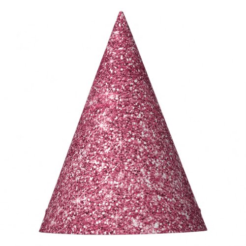 Glitzy Pink Glam Sparkle Birthday Party Hat