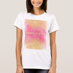 Glitzy Pink Gold Sparkle and Shine T-Shirt