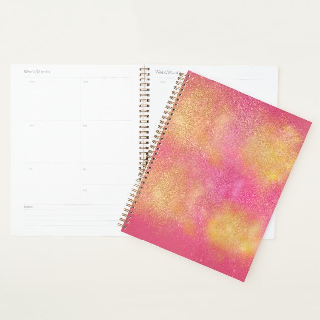 Glitzy Pink Gold Sparkle Planner (Display)