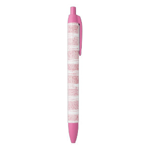 Glitzy Pink Stripes Pen