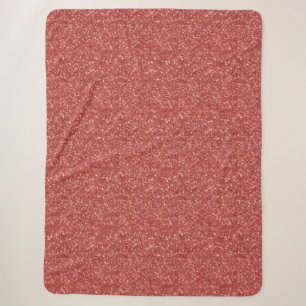 Glitzy Red Glitter Christmas Sherpa Blanket