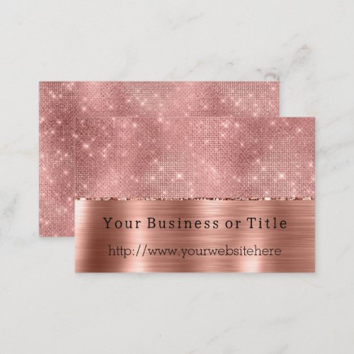 Glitzy Rose Gold Sparkle Business Card