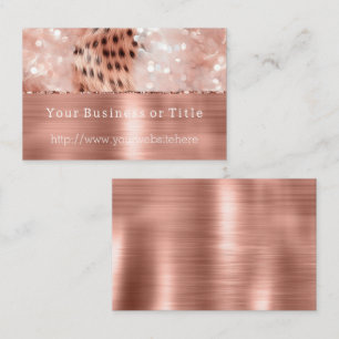 Glitzy Rose Gold Sparkle Cheetah Business Card