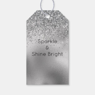 Glitzy Silver Glam Sparkle Gift Tags