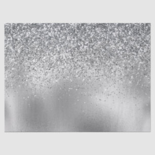 Glitzy Silver Glam Sparkle Glitter Tissue Paper