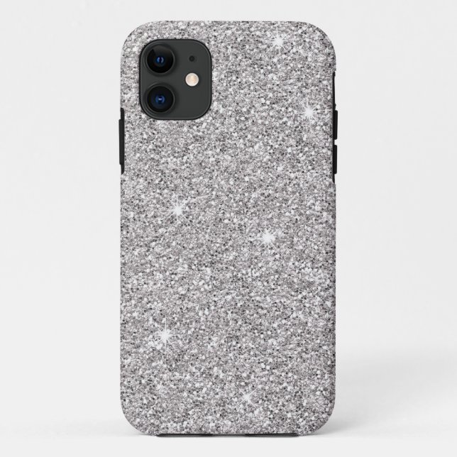 Glitzy Silver Glitter Case-Mate iPhone Case (Back)