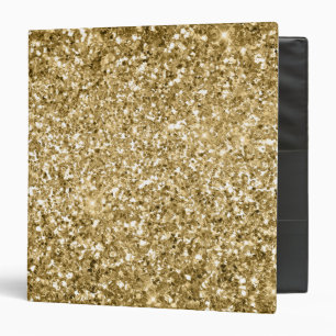 Glitzy Sparkle Gold Glitter 3 Ring Binder