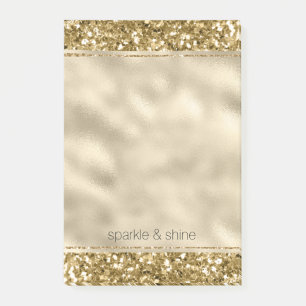 Glitzy Sparkle Gold Glitter Post-it Notes