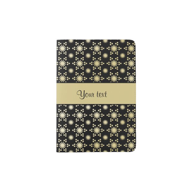 Glitzy Sparkly Faux Gold Stars Passport Holder (Front)