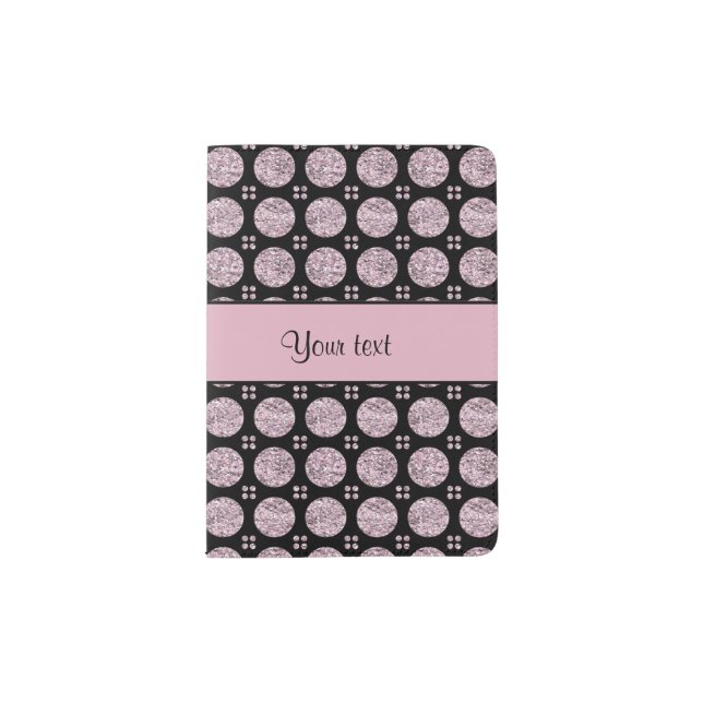 Glitzy Sparkly Lilac Glitter Buttons Passport Holder (Front)