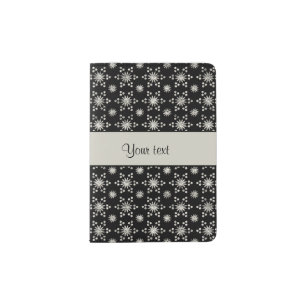 Glitzy Sparkly Silver Glitter Stars Passport Holder