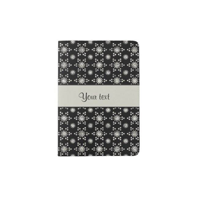 Glitzy Sparkly Silver Glitter Stars Passport Holder (Front)
