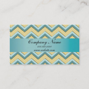 Glitzy Topaz Zigzag Pocket 2019 Calendar Business Card
