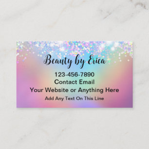 Glitzy Trendy Beauty Fashion Makeup  Business Card