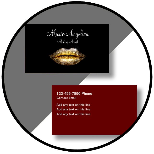 Glitzy Trendy Makeup Fashion Business Cards (Creator Uploaded)