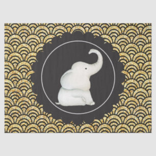 Glitzy white elephant Christmas party tissue Tissue Paper