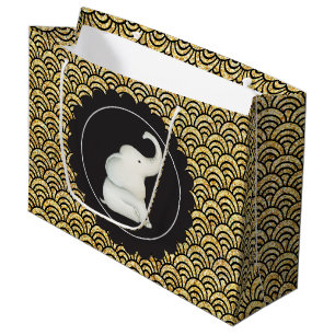 Glitzy white elephant party bag