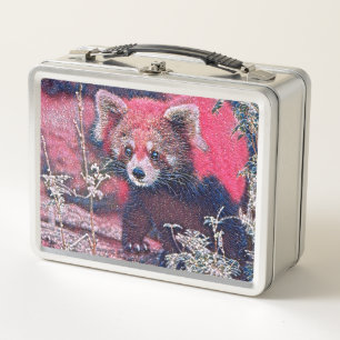 GlitzyAnimal_RedPanda_005 Metal Lunch Box