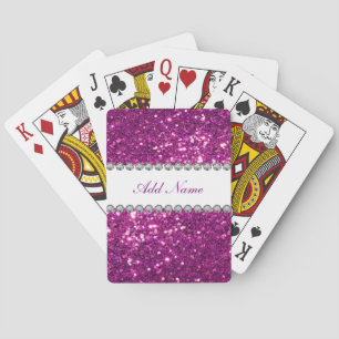 Glizty Bling Monogram Poker Cards