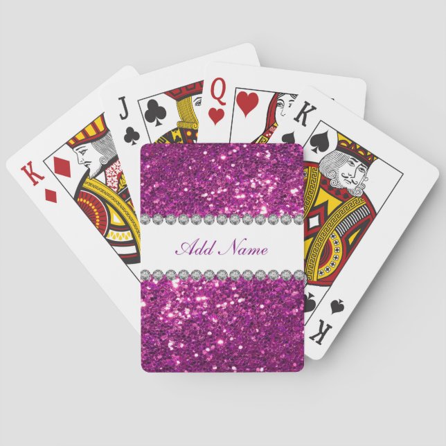 Glizty Bling Monogram Poker Cards (Back)