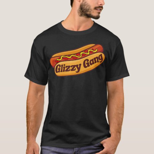 Glizzy Gang  Gladiator Gobbler Funny Hot dog T_Shirt