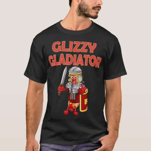 Glizzy Gladiator Hot Dog in Armor Suit Costume  T_Shirt
